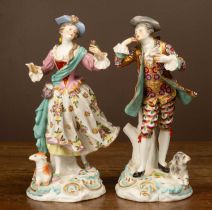 A pair of Derby style hard-paste porcelain figurines