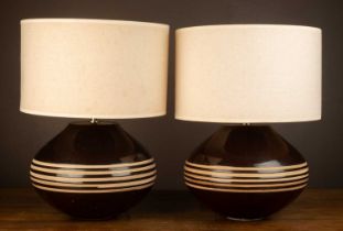 A pair of Lee Rosen Design Technics Design style bulbous table lamps