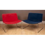 Two Catifa 80 sled-based easy chairs by Arter