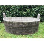 A coopered oak oval tub