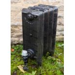 Nine cast iron radiators on scrolled feet from Blenheim Palace