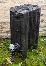 Nine cast iron radiators on scrolled feet from Blenheim Palace