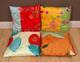 Four Casa Pagoda silk cushions