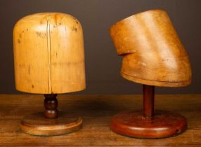 Two hat blocks and stands