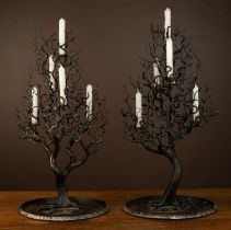 Mark Reed, a pair of wrought iron candelabra
