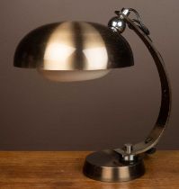 A brushed aluminium table lamp by Angelo Lelli