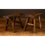 Two small Chinese rustic stools