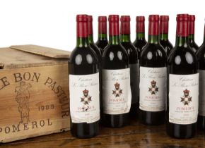 A case of twelve bottles of 1985 Château Le Bon Pasteur, Pomerol