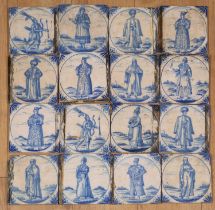 A collection of 18th or 19th century Delftware tiles