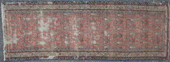 A hand knotted Caucasian runner