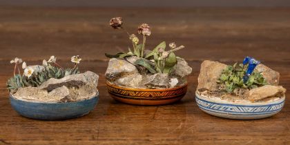 Beatrice Elizabeth Hindley (1882-1973), three miniature model garden pots
