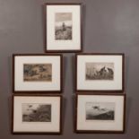 After Archibald Thorburn, a set of five mezzotints