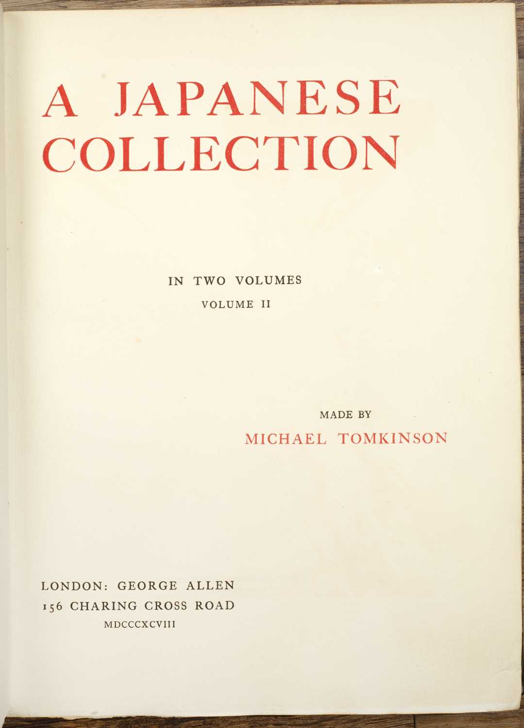 A Japanese Collection 1898 Two volumes, highlighting Tomkinson's collection of ceramics, ivories, - Image 10 of 11