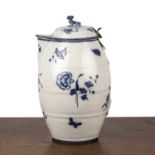 Large blue and white 'European shape' jug and cover Chinese, Qianlong period with painted sprigs