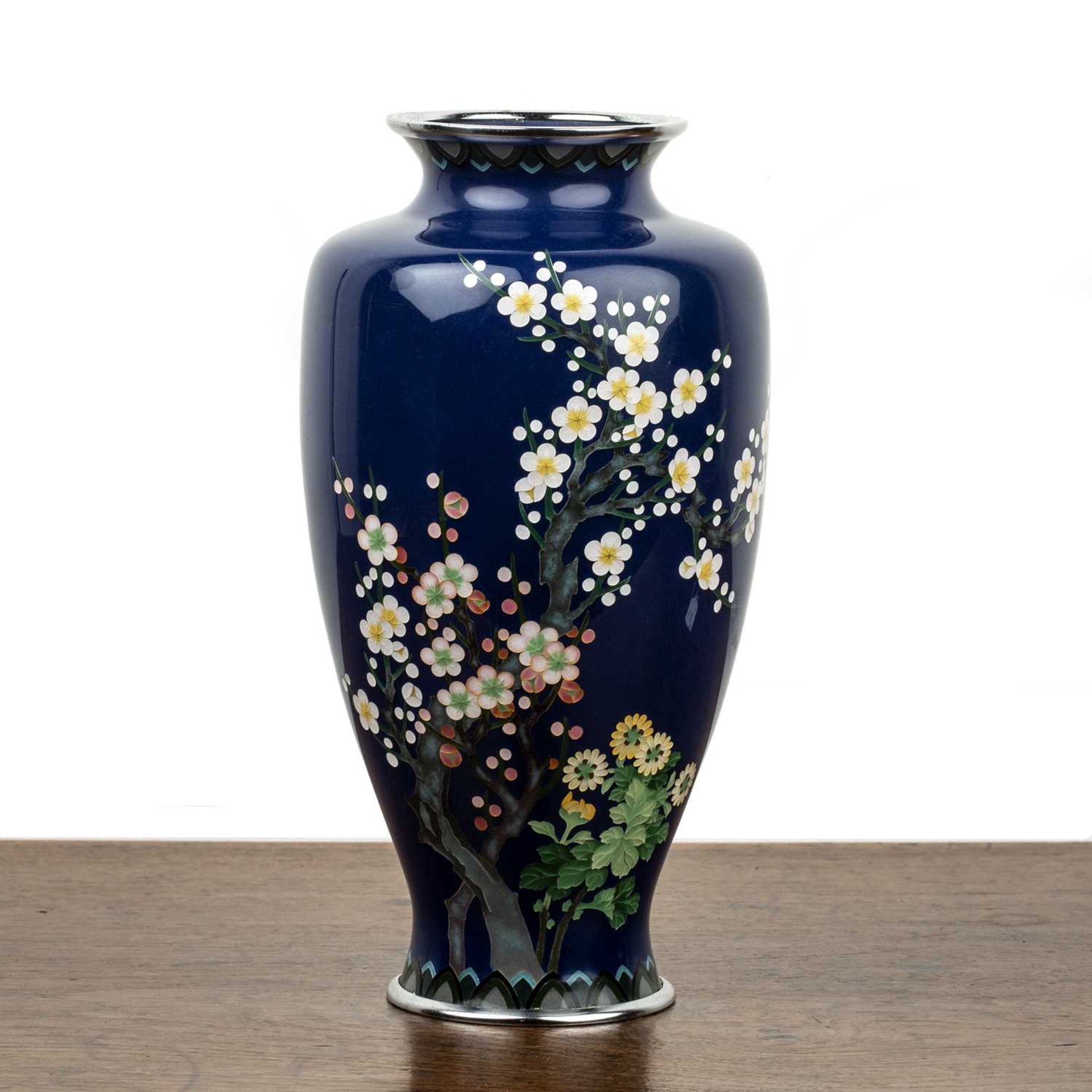 Ando Jubei (1876-1953) cloisonné vase Japanese, Meiji or later baluster form, decorated with