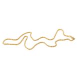 A yellow precious metal chain, of ropetwist design, length 51cmSurface wear throughout. Metal