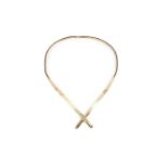A 9ct gold collar necklace, of crossover herringbone design, hallmarked for Birmingham 1964,