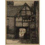 Mortimer Menpes (1855-1938) An Old Inn Courtyard signed in pencil (in the margin) etching 21 x 16cm.