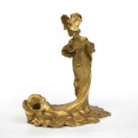 Léo Laporte-Blairsy (1865-1923) Art Nouveau model of a lady gilded bronze signed, impressed '57041/