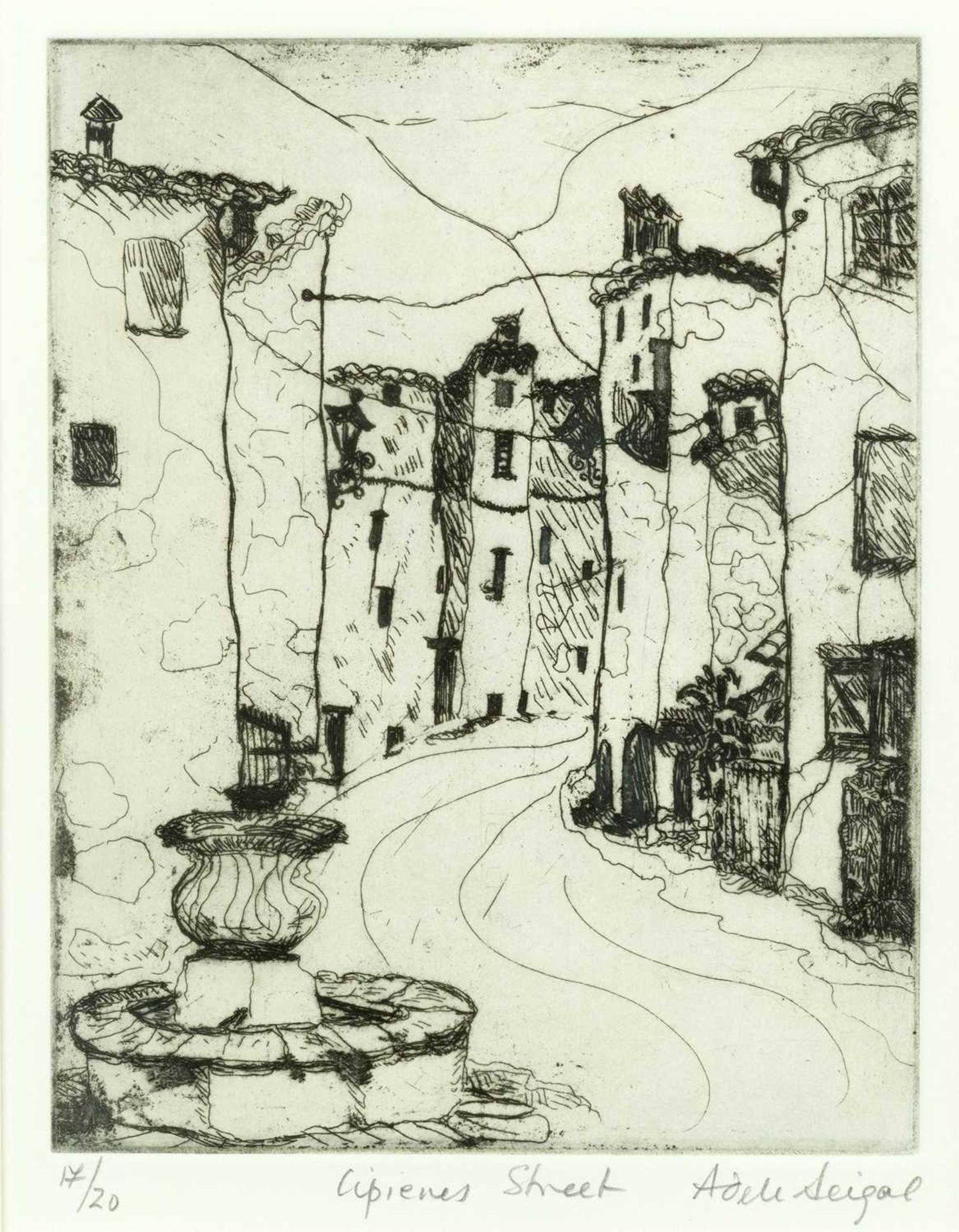 Adele Seigal (20th Century) Cipienes Street 17/20, signed, titled, and numbered in pencil (in the
