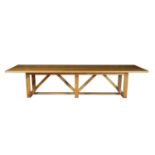 Manner of Terence Conran (1931-2020) Large refectory table birch 74cm high, 110cm wide, 341.5cm