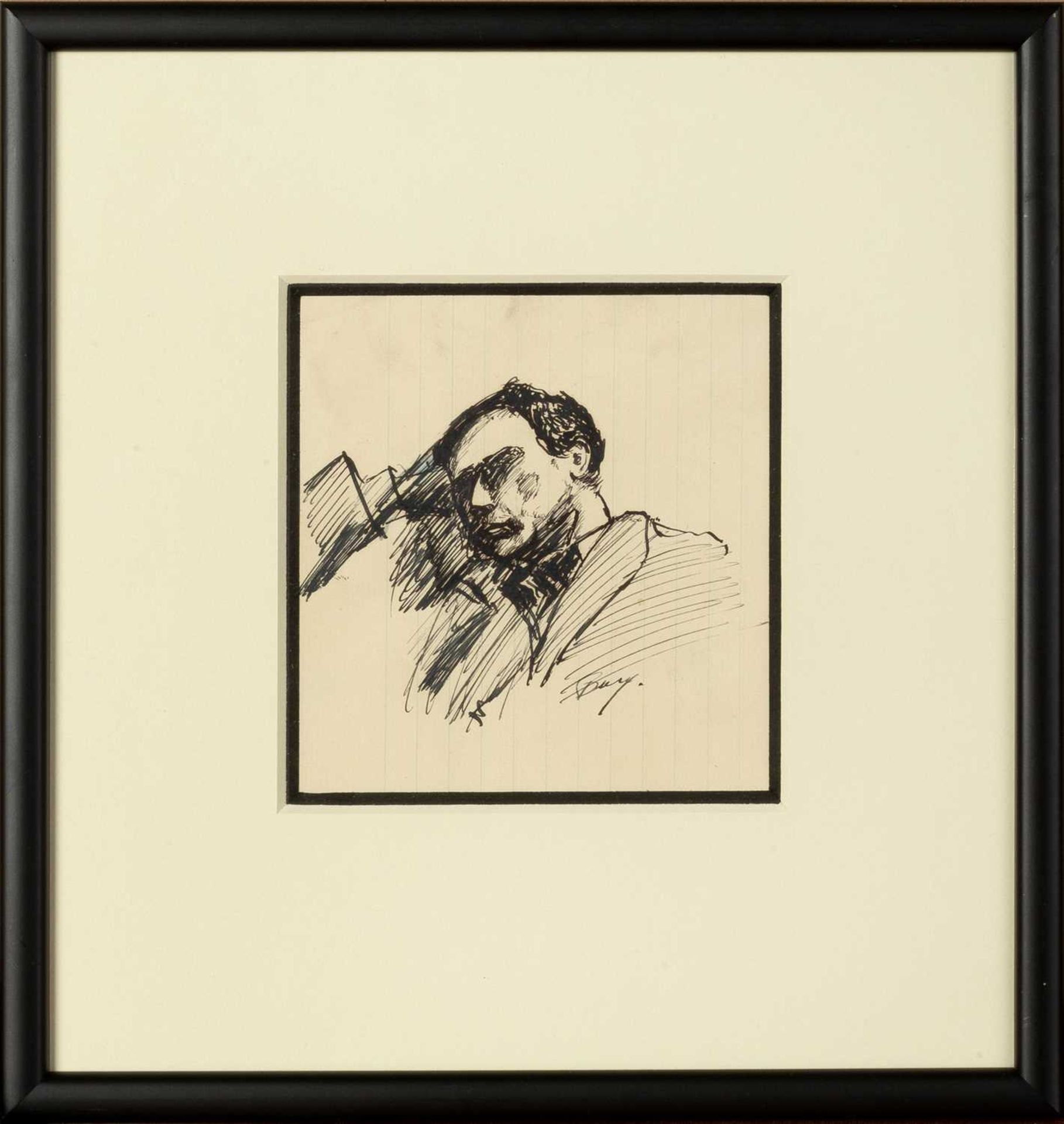 David Garnett (1892-1981) Portrait of a Man, circa 1920 signed (lower right) ink on paper 12.3 x - Image 2 of 3