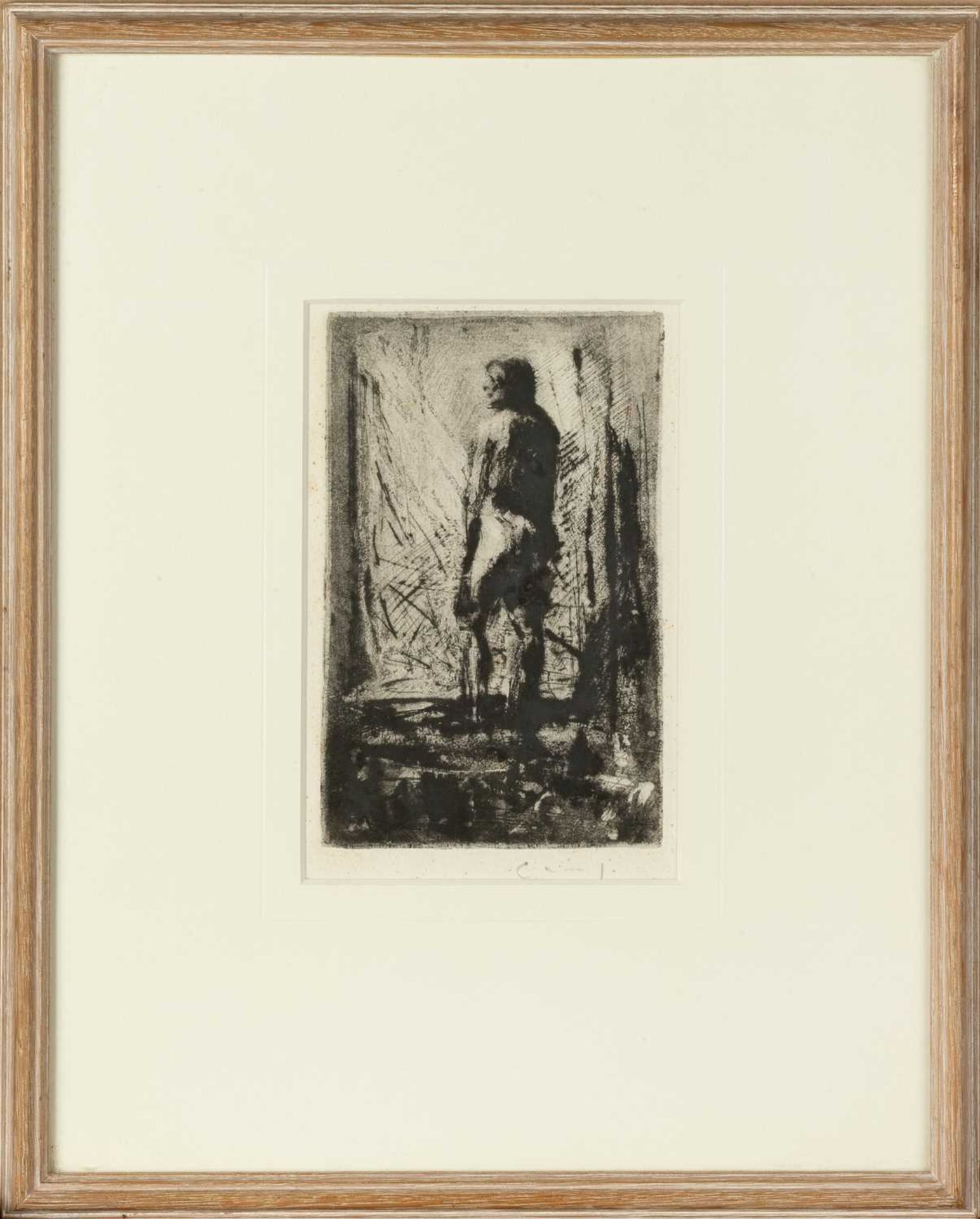 Fred Cuming (1930-2022) Standing Nude signed in pencil (in the margin) etching 17 x 11cm.Lightly - Image 2 of 3
