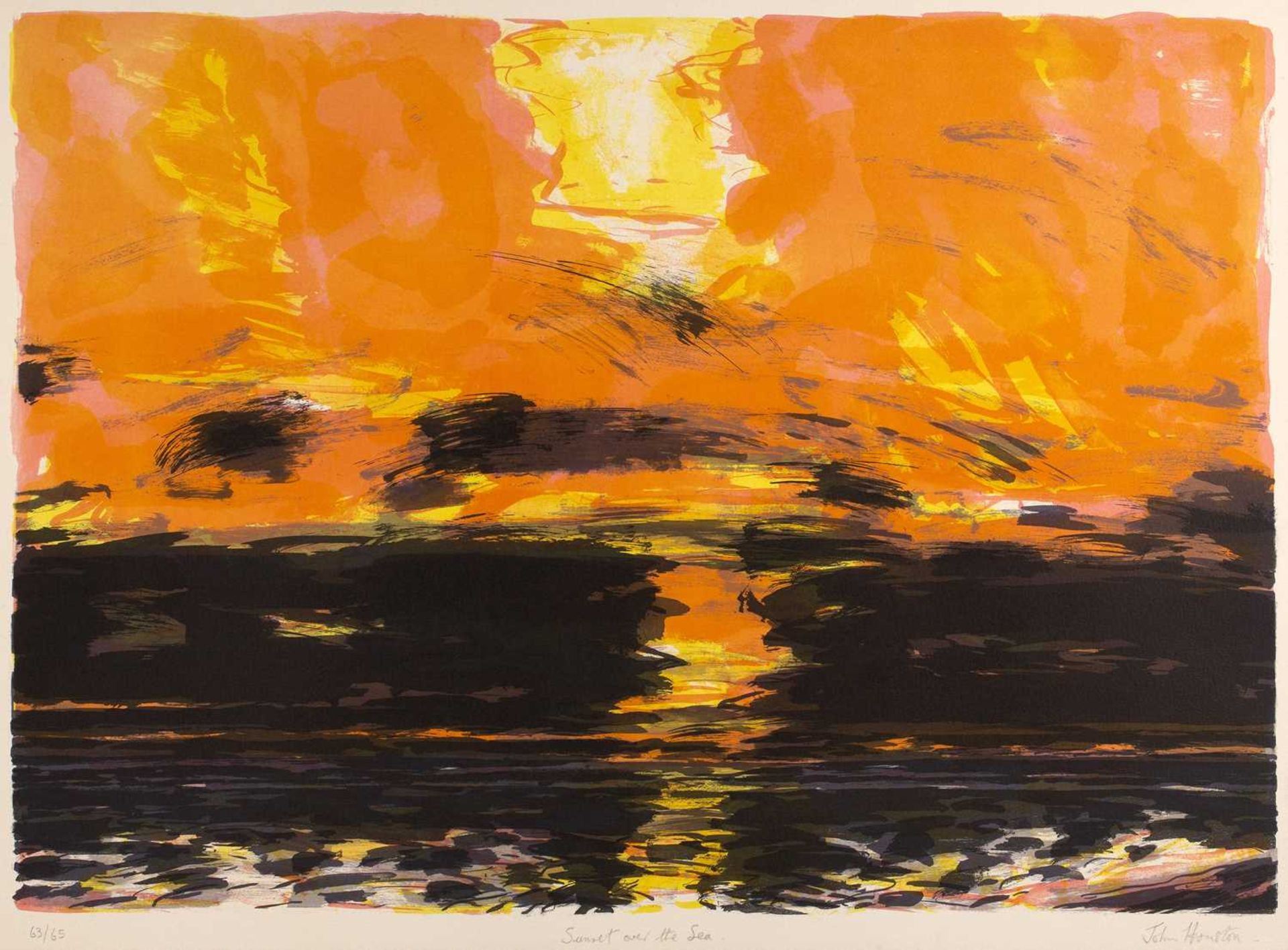 John Houston (1930-2008) Sunset over the Sea 63/65, signed, titled, and numbered in pencil (in the