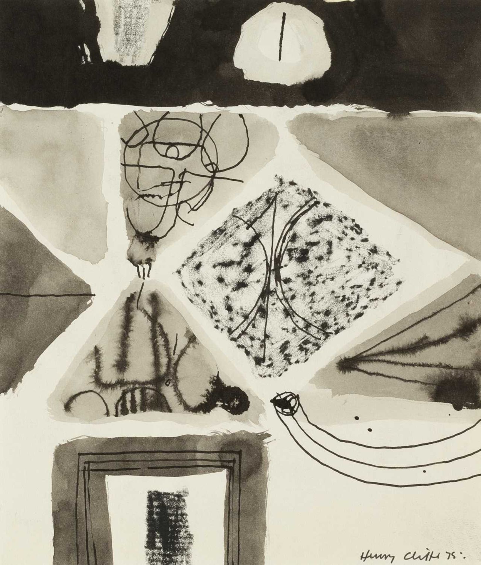 Henry Cliffe (1919-1983) Untitled, 1975 signed and dated (lower right) ink on paper 22 x 19cm.