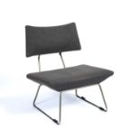 Manner of Harry Bertoia (1915-1978) Armchair, circa 1960 with grey fabric upholstered seat on