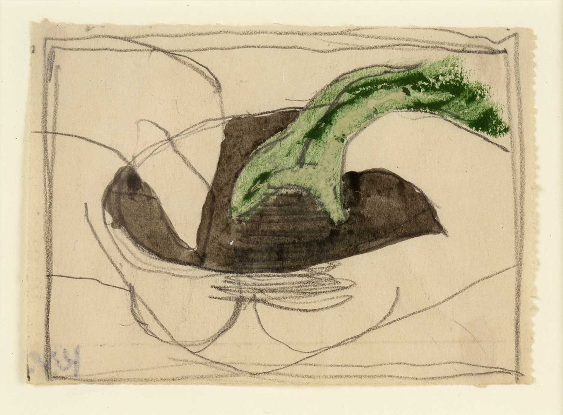 Keith Vaughan (1912-1977) Untitled studio stamp (to the reverse) watercolour and pencil 7.5 x 10cm.