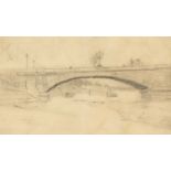 Walter Greaves (1846-1930) Battersea New Bridge inscribed (to reverse) pencil on paper 13 x 22cm.