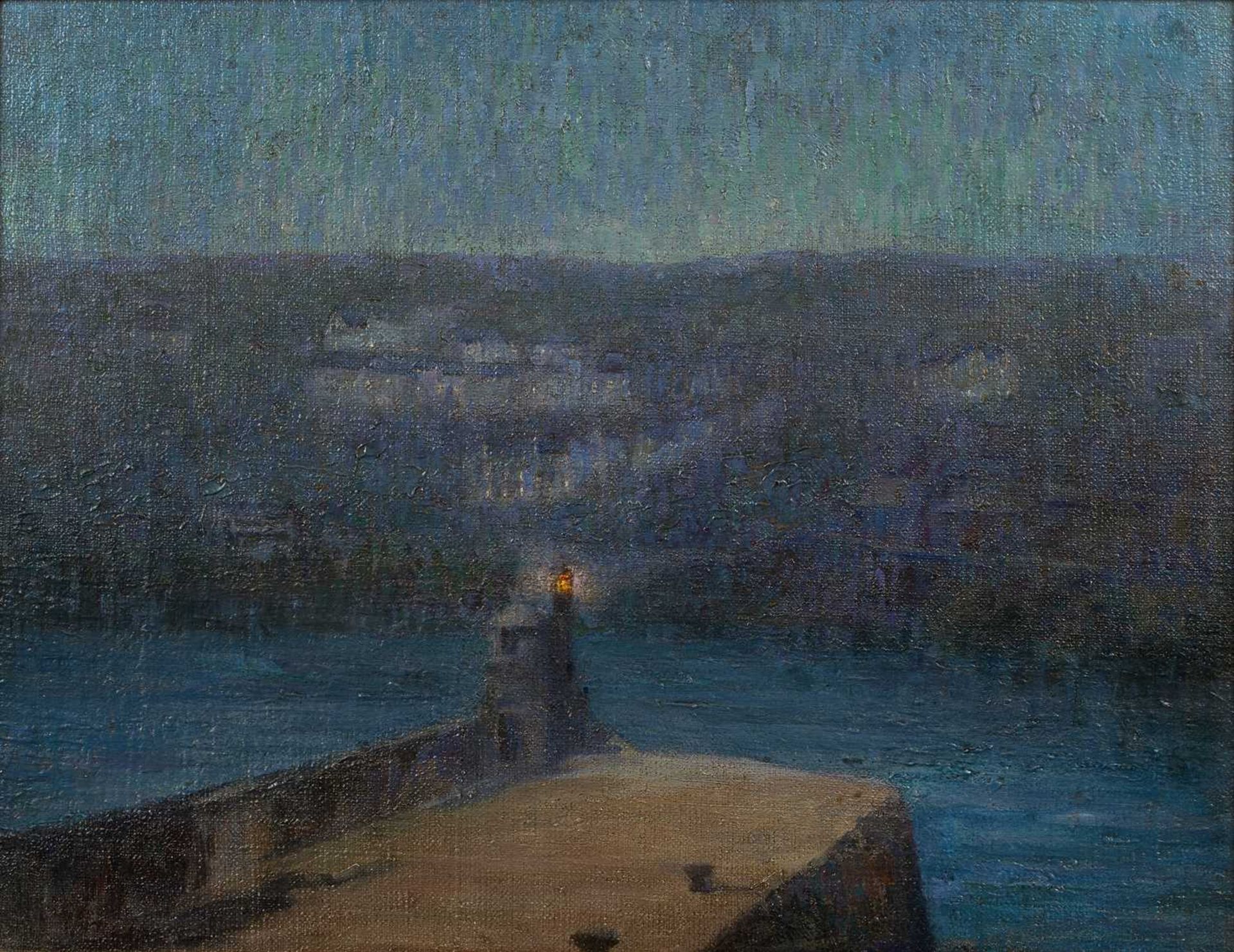 Emily Allnut (1869-1944) St Ives, Twilight signed (lower left) oil on canvas 42 x 54cm.
