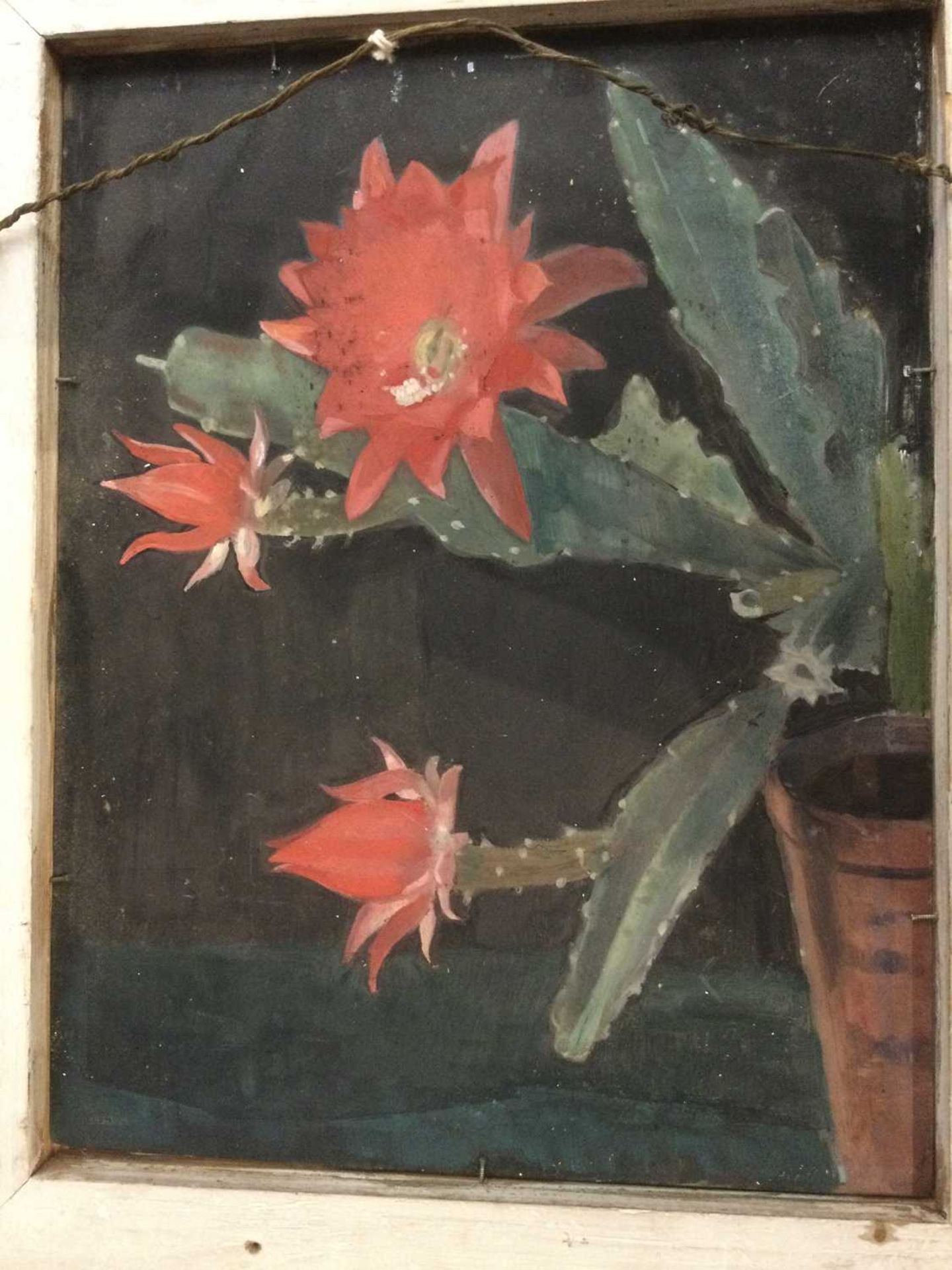 Margaret Gere (1878-1965) Cactus signed and titled (to artist's label on the reverse) oil on board - Image 7 of 9