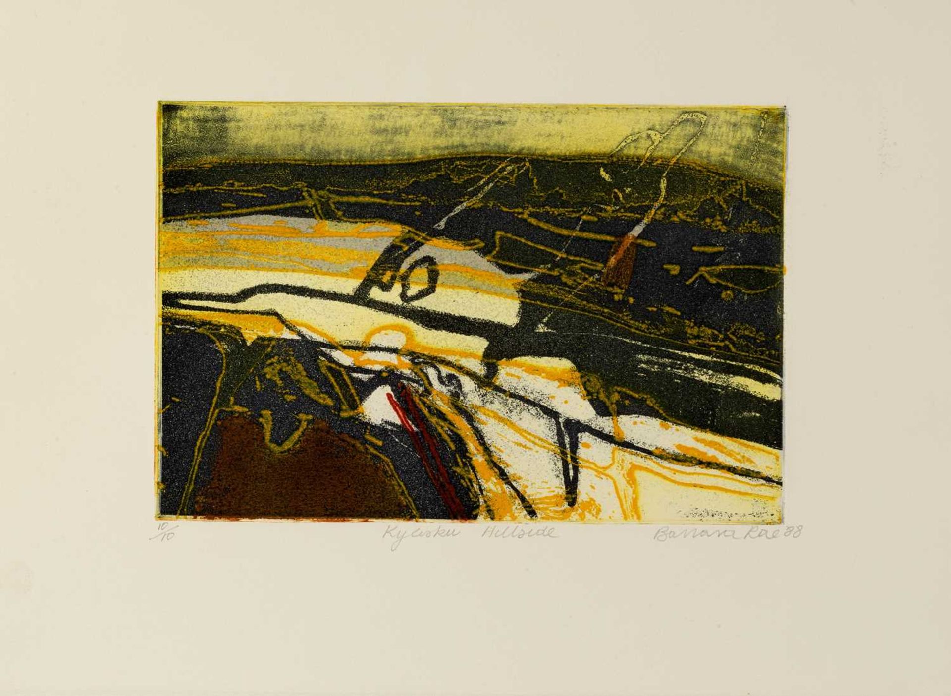 Barbara Rae (b.1943) Hillside, 1988 10/10, signed, numbered, dated, and titled in pencil (in the - Image 2 of 2