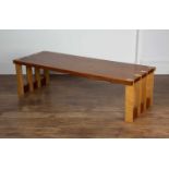 Alan Peters (1933-2009) 'Chinese/Gothic' coffee table yew and cherry wood stamped 'Alan Peters' to