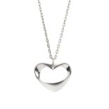 Henning Koppel for Georg Jensen Silver heart pendant on chain signed and stamped '925S DENMARK'