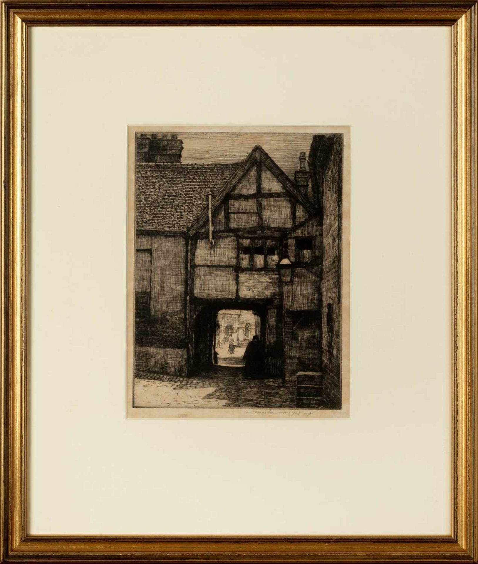 Mortimer Menpes (1855-1938) An Old Inn Courtyard signed in pencil (in the margin) etching 21 x 16cm. - Image 2 of 3