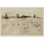 Robert Goff (1837-1922) The Pool, Aldrington signed in pencil (in the margin) etching 16 x 23cm.