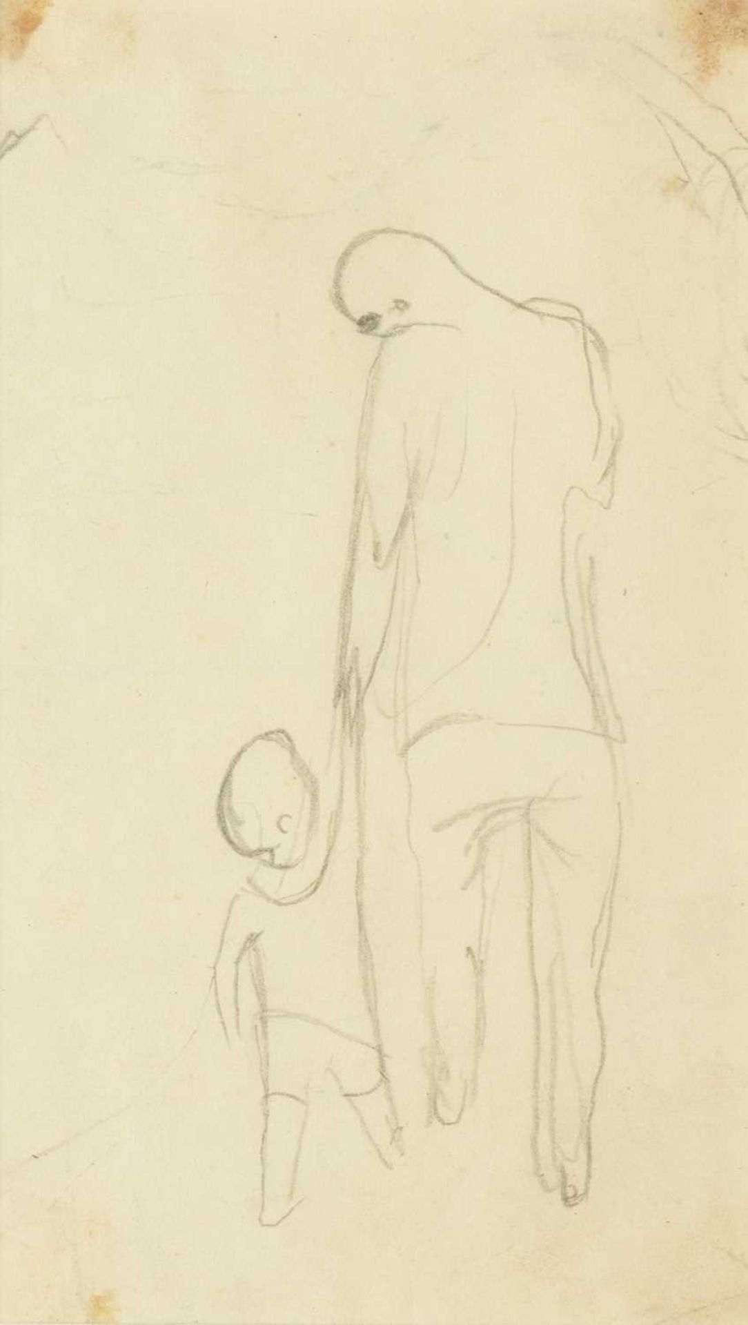 Keith Vaughan (1912-1977) Father and Son pencil on paper 15 x 9cm. Provenance: The collection of