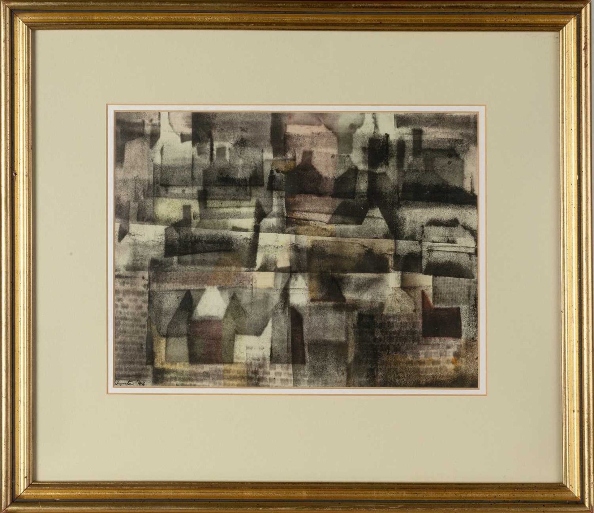 Bryan Wynter (1915-1975) Town, 1946 signed and dated (lower left) mixed media 21 x 27.5cm. - Bild 2 aus 3