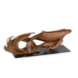 Mark Vyvyan-Penny (b.1959) Whale carved wood sculpture 19cm high, 54cm wide.Minimal wear and marks