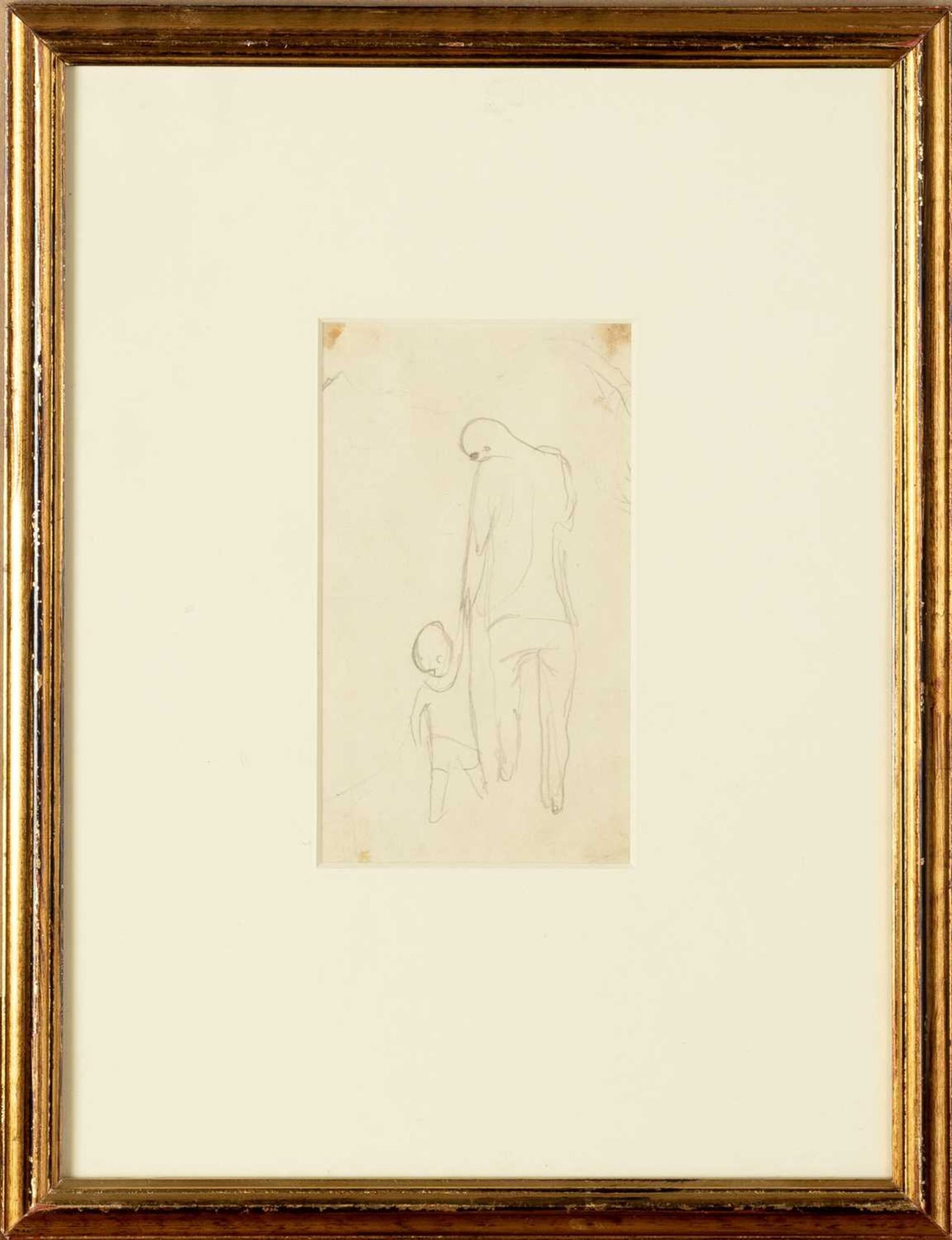 Keith Vaughan (1912-1977) Father and Son pencil on paper 15 x 9cm. Provenance: The collection of - Image 2 of 2