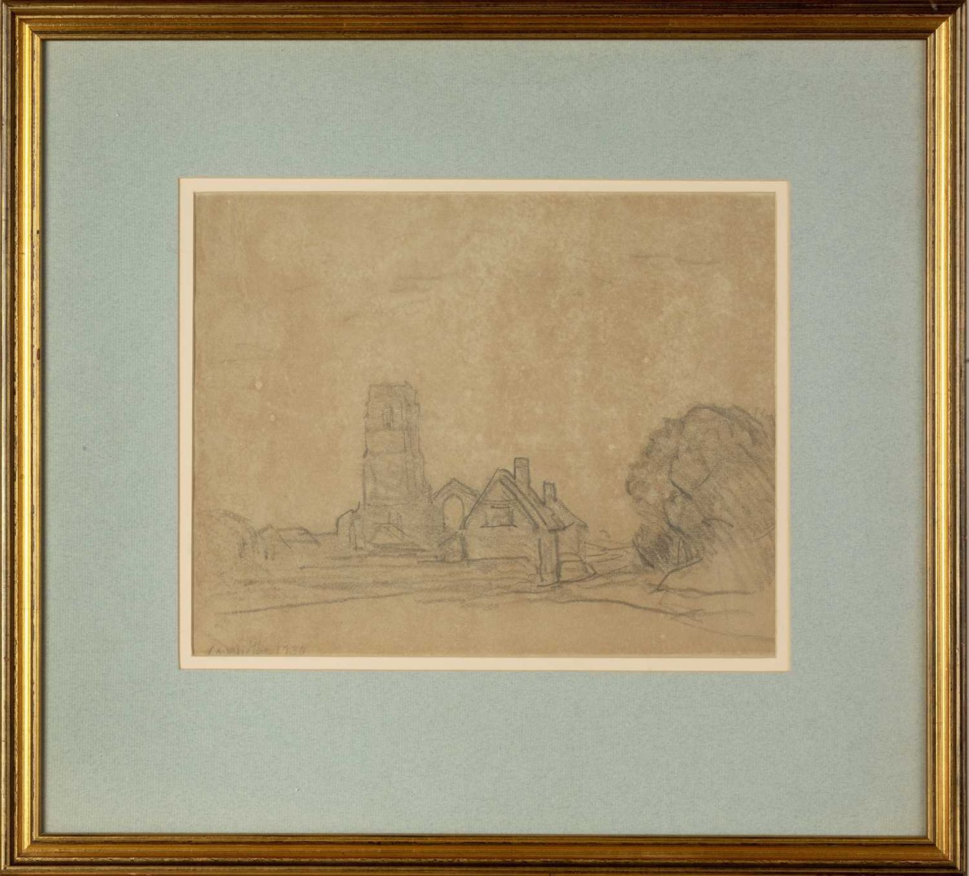 George Clausen (1852-1944) Covehithe, Suffolk, 1930 inscribed and dated (lower left) pencil 22 x - Image 2 of 3