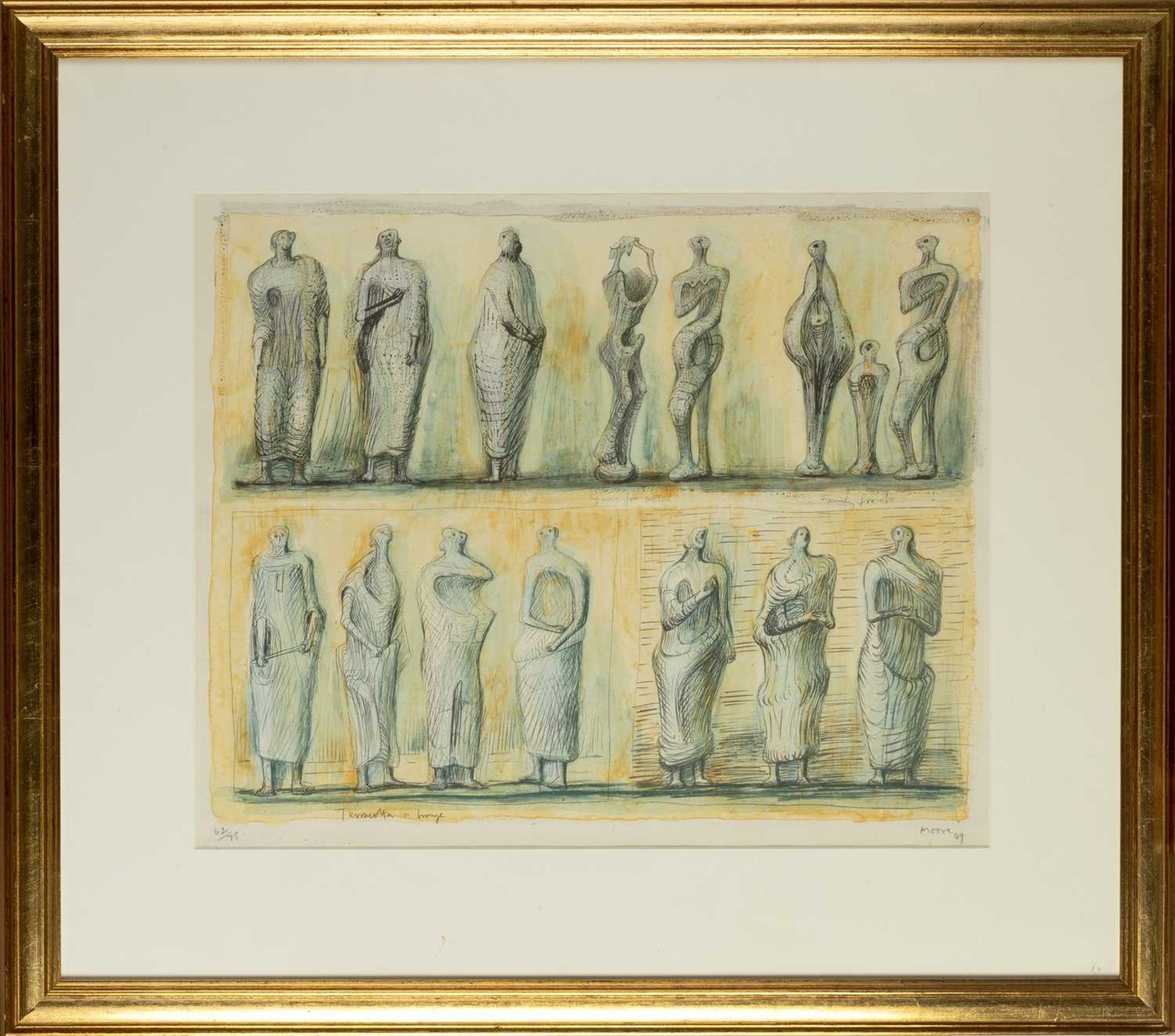 Henry Moore (1898-1986) Standing Figures, 1949 62/75, signed, dated, and numbered in pencil (in - Bild 2 aus 8