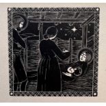 Eric Gill (1882-1940) Nativity with Midwife, 1913 wood engraving 7 x 7cm; and Eric Gill, Calvary,