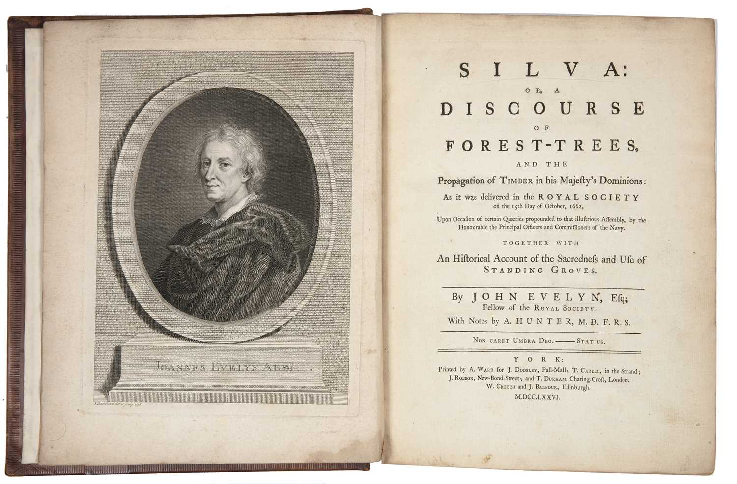 Evelyn, John 'Silva or a Discourse of Forest Trees', Dodsley et al York 1776, portrait - Image 2 of 3