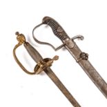 A British 1796 style Light Cavalry sabre with an altered blade, the blade 81cm in length; and a 1796