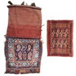 An Afshar Chanteh 42cm x 80cm and a small 19th century Turkomen panel, 37cm x 47cmMinor losses and