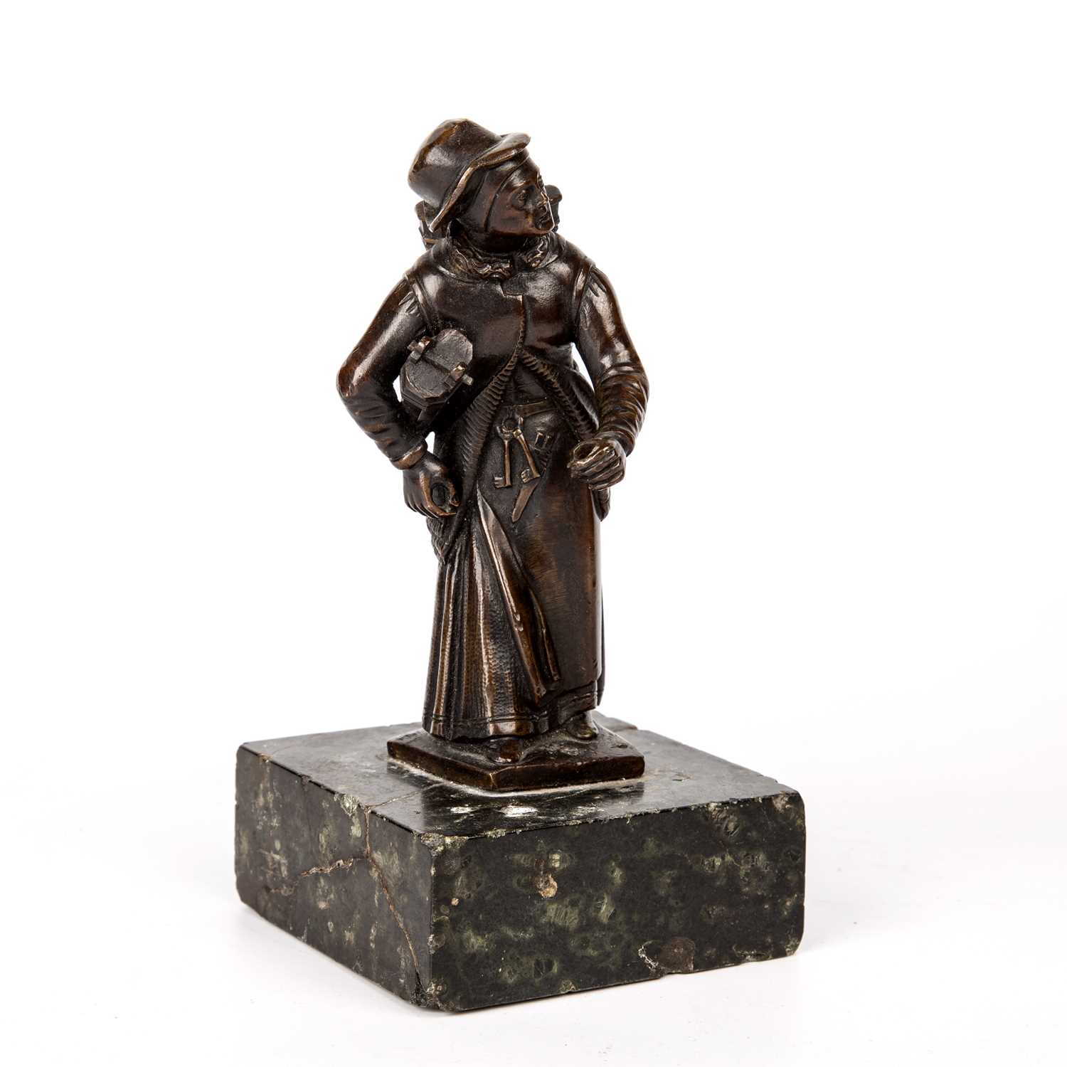 An 18th/19th century bronze figure in the manner of Barthelemy Prieur on a marble base the bronze,